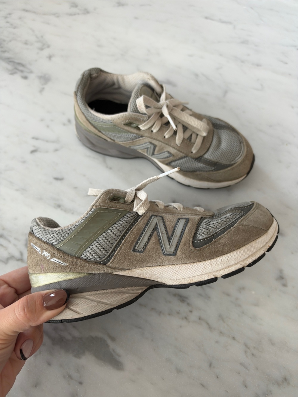 New Balance Kids 1.5Y Suede Mesh Trainers 990